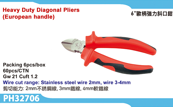 Heavy Duty Diagonal Pliers(European Handle)