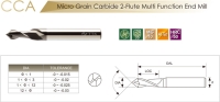 Solid Carbide 2-Flute Multi Function End Mill