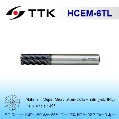 Super Micro Grain Carbide 6-Flute End Mill