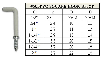 PVC Square Hook