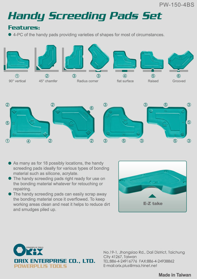 Handy Screeding Pads Set W/Plastic Cases