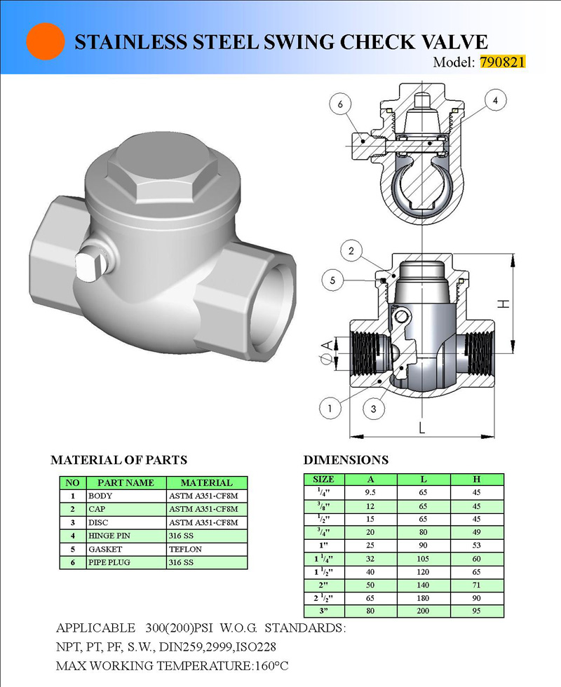 Stainless Steel Swing Check Valve