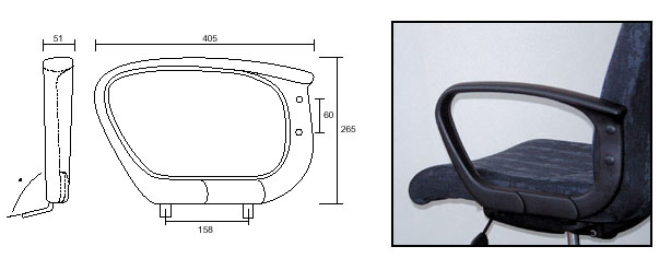 Plastic Arm with Caps & Brackets (Left and Right Arm)