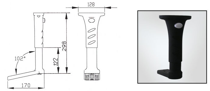 Adjustable arm with gas cylinder inside(Left and right arm)