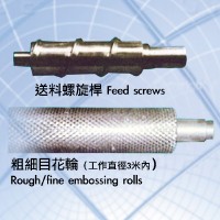 Feed screws,Rough/fine embossing rolls