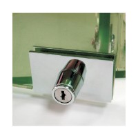 Cabinet swinging glass door plunger lock