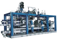 Continuous extrusion blow moulding machine