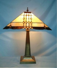 Stained Glass Geometrical Pattern Table Lamp