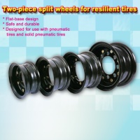 Two-piece split wheels for resilient tires