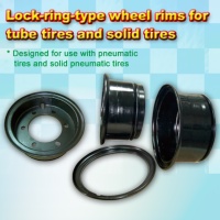 Lock-ring-type wheel rims for tube tires and solid tires