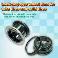 Lock-ring-type wheel rims for tube tires and solid tires